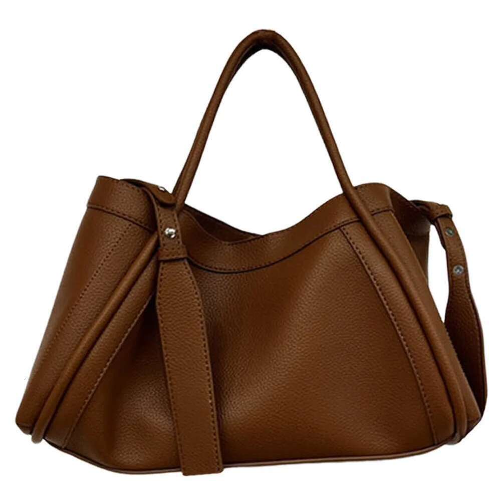 Leather Tote And Pouch Women Versatile Shoulder Handbag Casual Crossbody Clutch Commuting Bag