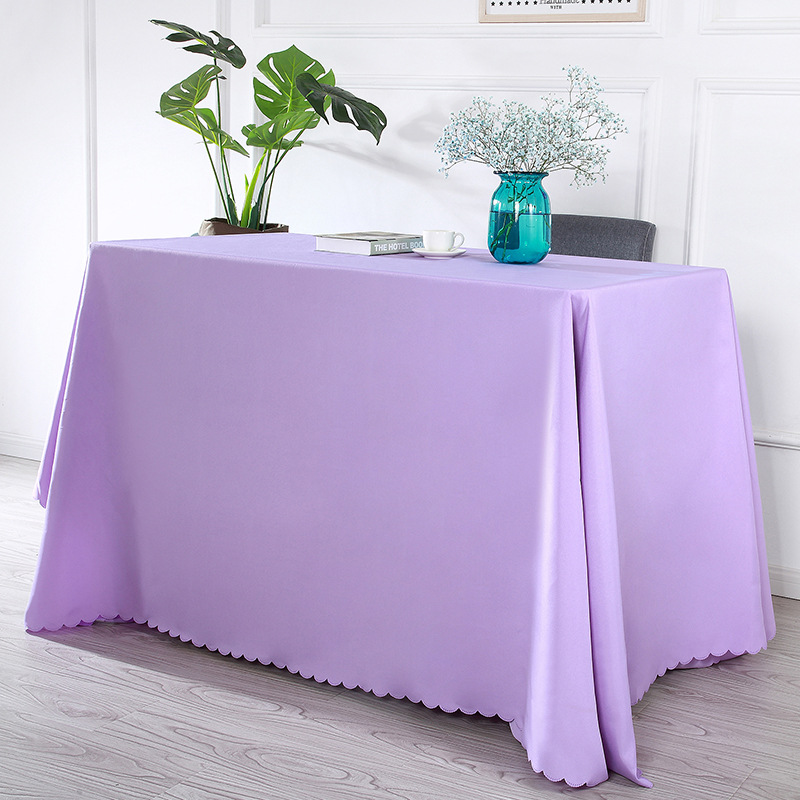 B408 Thickened plain tablecloth wedding red tablecloth hotel restaurant fabric tablecloth event meeting rectangular tablecloth
