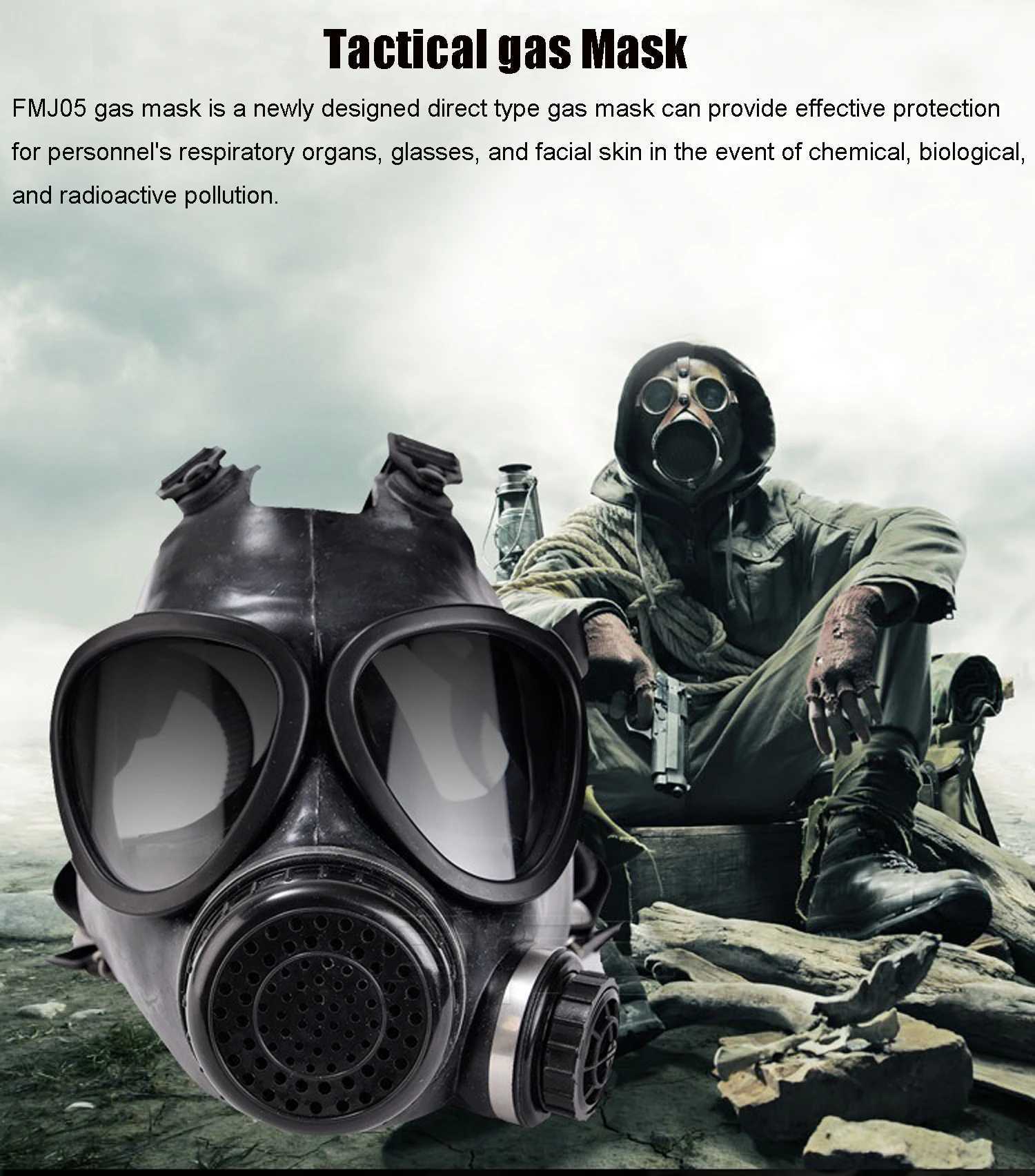 Tactical Gas Mask Chemical Full-face Respirator Dust Toxic Smoke Proof Anti-radiation Mask Organic Formaldehyde Tear Gas FilterW250512