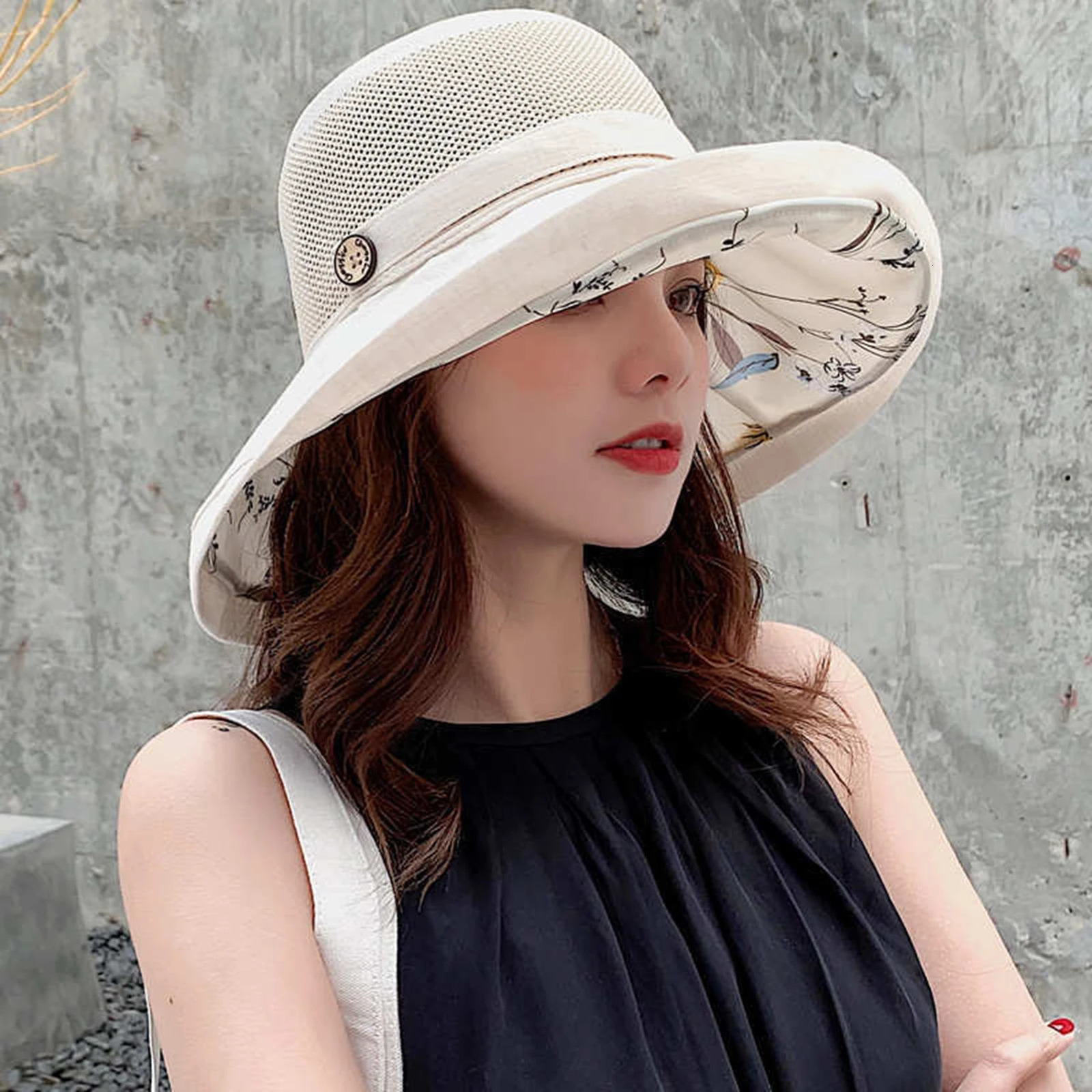Womens Sunshade Hat Portable Folding Widebrimmed For Travel Camping Fishing Spring Summer UV Resistant Large Eave 250512