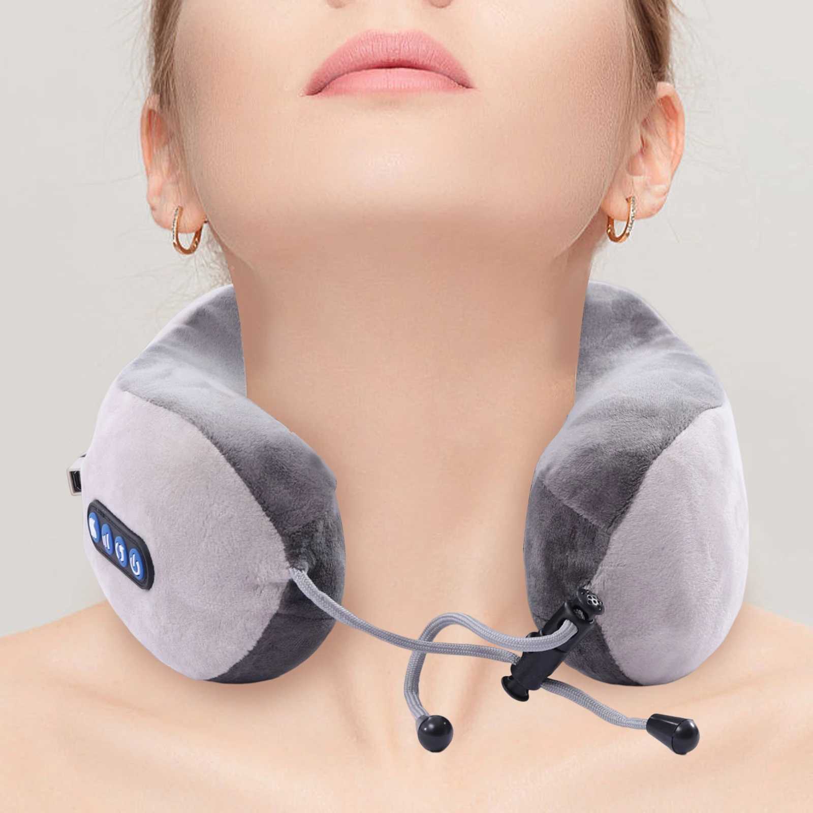 12 Heads 3 Gears Vibrating Neck Pillow Vibrating Neck Pillow Massage for Traveling 5V 7W USB Neck Massager PillowW250512