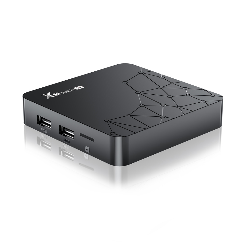 TV Box X88 MINI 14 4K Quad Core Android 14 Wifi6 BT5.0 2GB 16GB Voice Remote Control Media Player Android Set Top Box