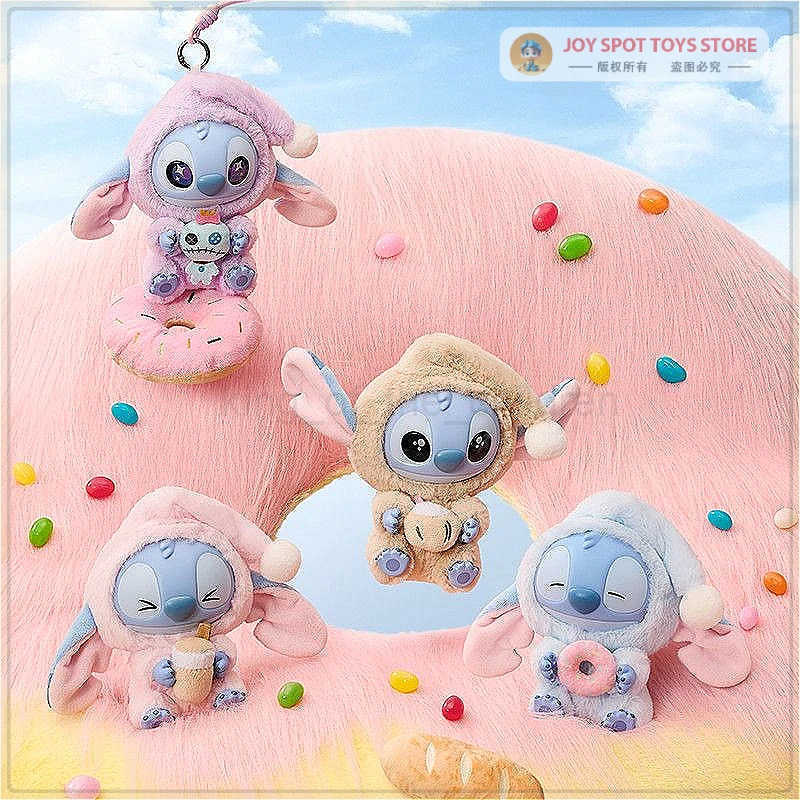 Disney New Stitch Eat Some Thing Before Sleep Series Vinyl Blind Box Bag Pendant Cute Plush Doll Mystery Box Toy Surprise Gifts W250529