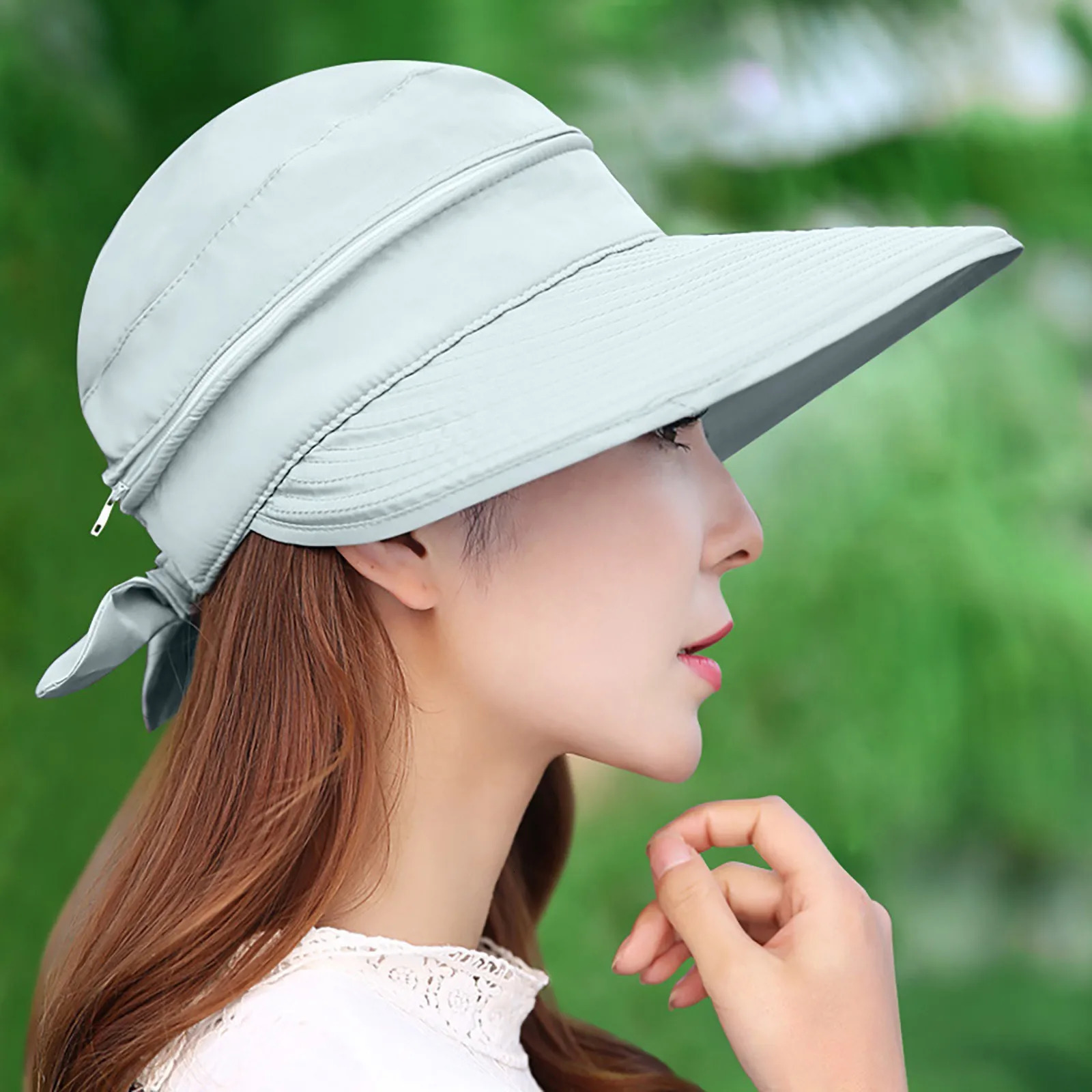Sunscreen Hat Outdoor Travel With A Bowknot Empty Top Detachable Beach Thin Cap For Female Fashion Useful In Summer 250512