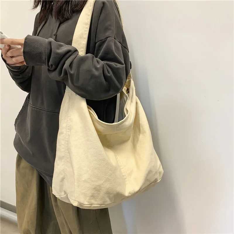 Womens Shoulder Bag Large Canvas Crossbody Bags for Women 2023 Cotton Cloth Fashion Korean Female Students School Bag HandbagsXJ250512