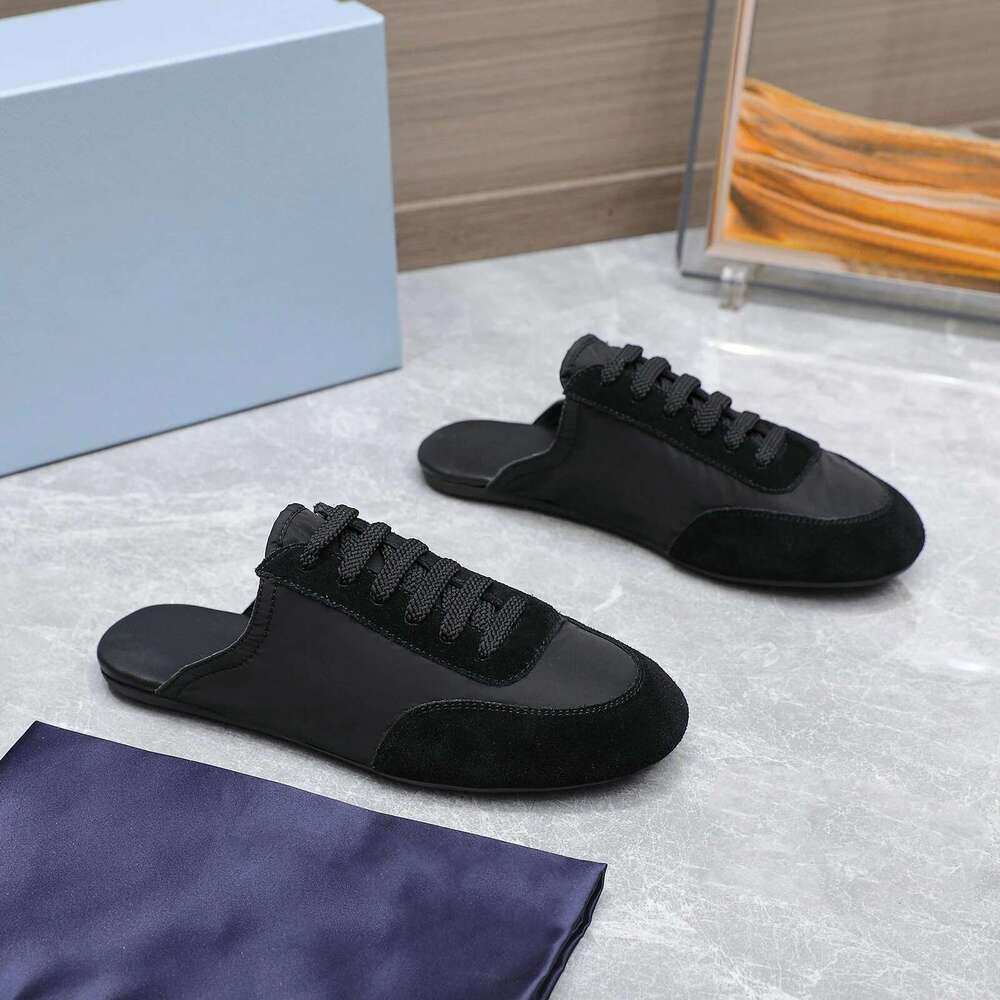 New Women Size35-45 Natural Cow Suede Couple Mules Mixed Colors Slippers Sports Flats Designer Shoes Zapatillas De Mujer