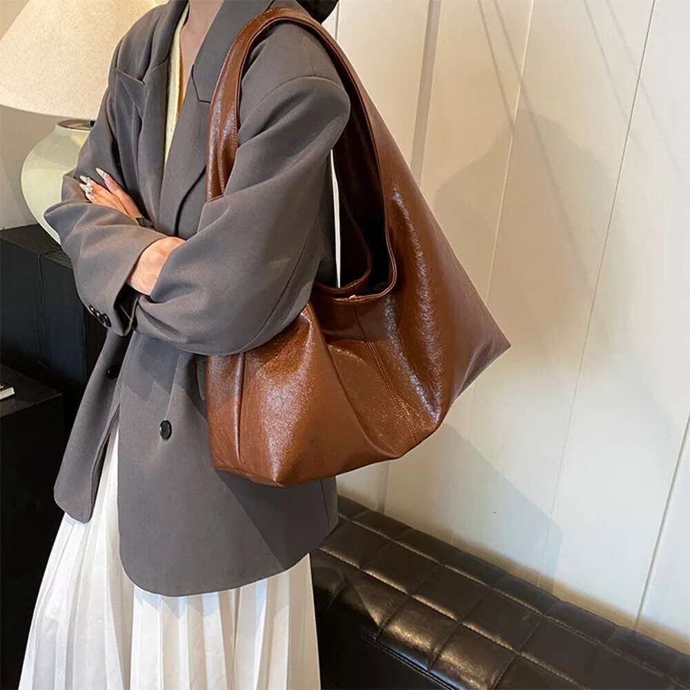 Red Handbag Purse For Women PU Leather Shoulder Vintage Women's Trendy Hobo Bags Y2k Girls Female Causal Commuter Bag