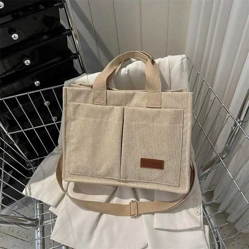 Womens Corduroy Tote Bag Large Capcity Handbags for Women Commuting Womens Bag Messenger Shoulder Bag Female HandbagW250512
