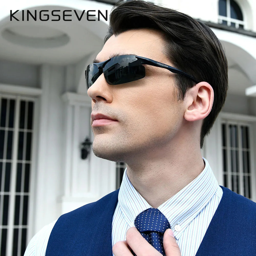 Genuine KINGSEVEN Polarized Men Aluminum Sunglasses Driving Mirror Lens Male Sun Glasses Aviation Women For Eyewear 9126 250512