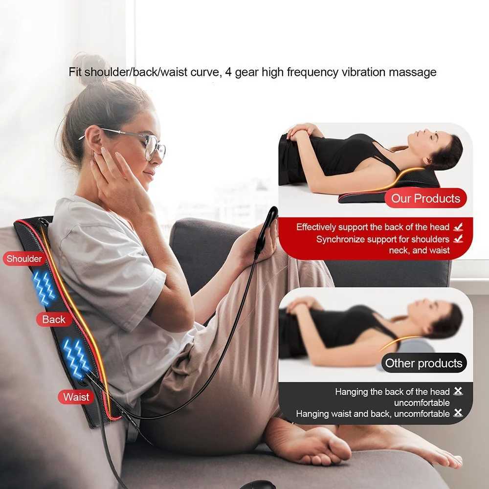 Back And Neck Cervical Massage Pillow Airbag Waist Kneading Massage Cushion Lumbar Chair Massager Car Back Pillow MassagerW250512