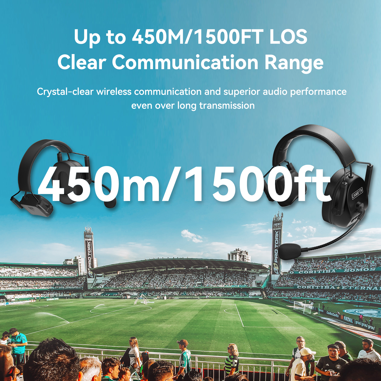 Came-TV Kuminik8 1.9G Full Duplex Communication Wireless Intercom Headset System Marine Boat Football Coaching Events Microphone-Single Ear 7 Pack