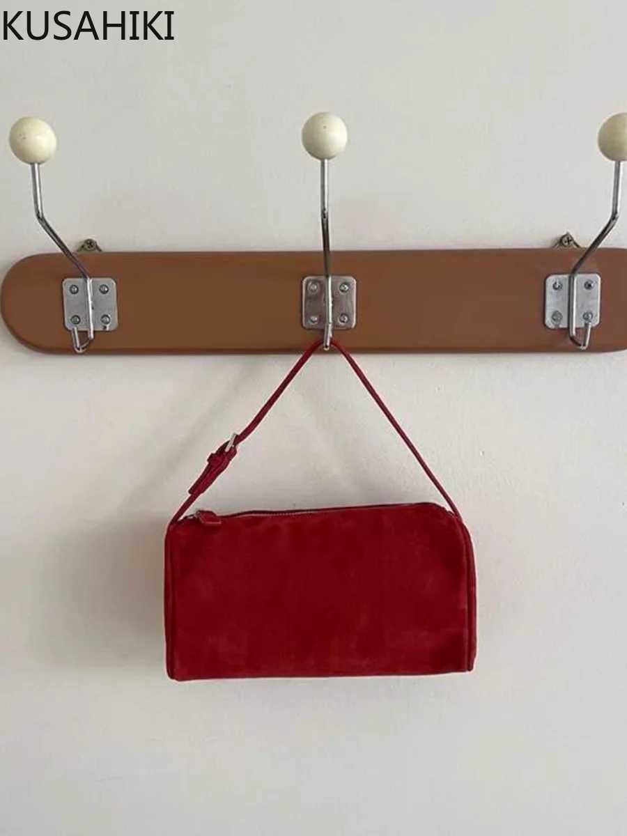 Miyagawa 2024 New Casual Women Handbag Faux Suede Fashion Retro Mini Single Shoulder Small Square BagW250512