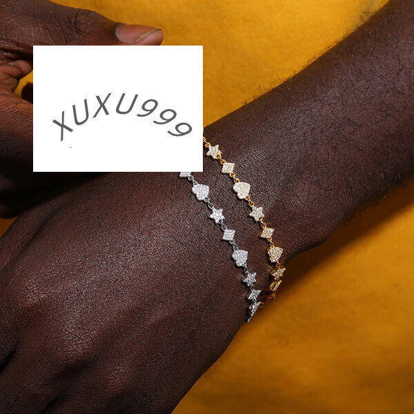 High Quality Unisex Iced Out Moissanite Heart Bracelet for Women Men 925 Sterling Silver Fine Jewelry Christmas Gifts