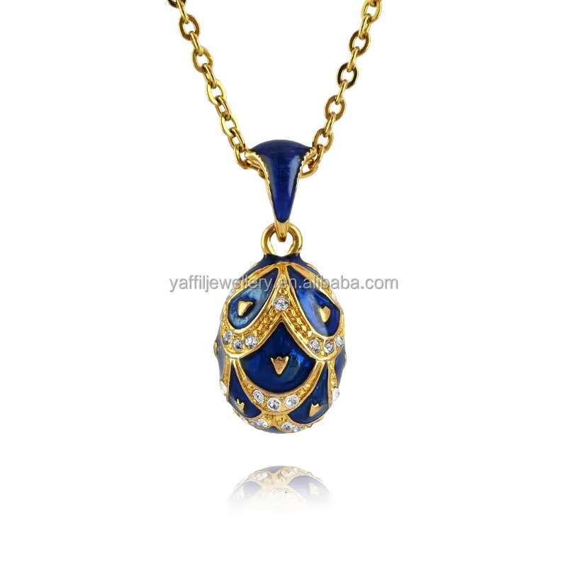 2025 Hottest Pendant Necklace Jewelry Brass Enamel Hand Plated Scaly Pattern Vintage Egg Pendant Necklace
