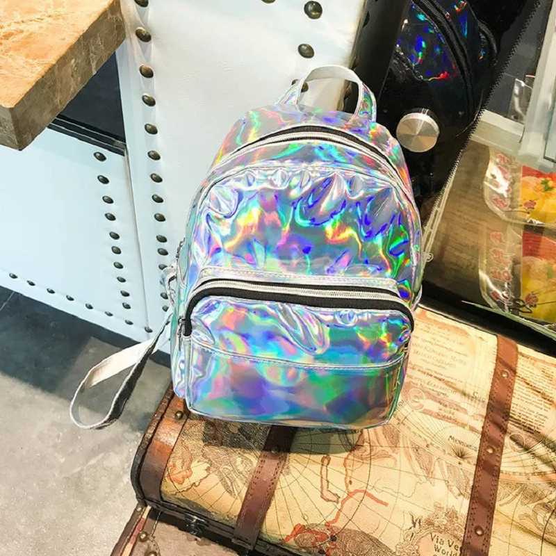 Laser Backpack Women Cute Personalized School Bag Fashion Schoolbag New-Style Backpack Small Fresh Outdoor Portable Storage Bag Z250512