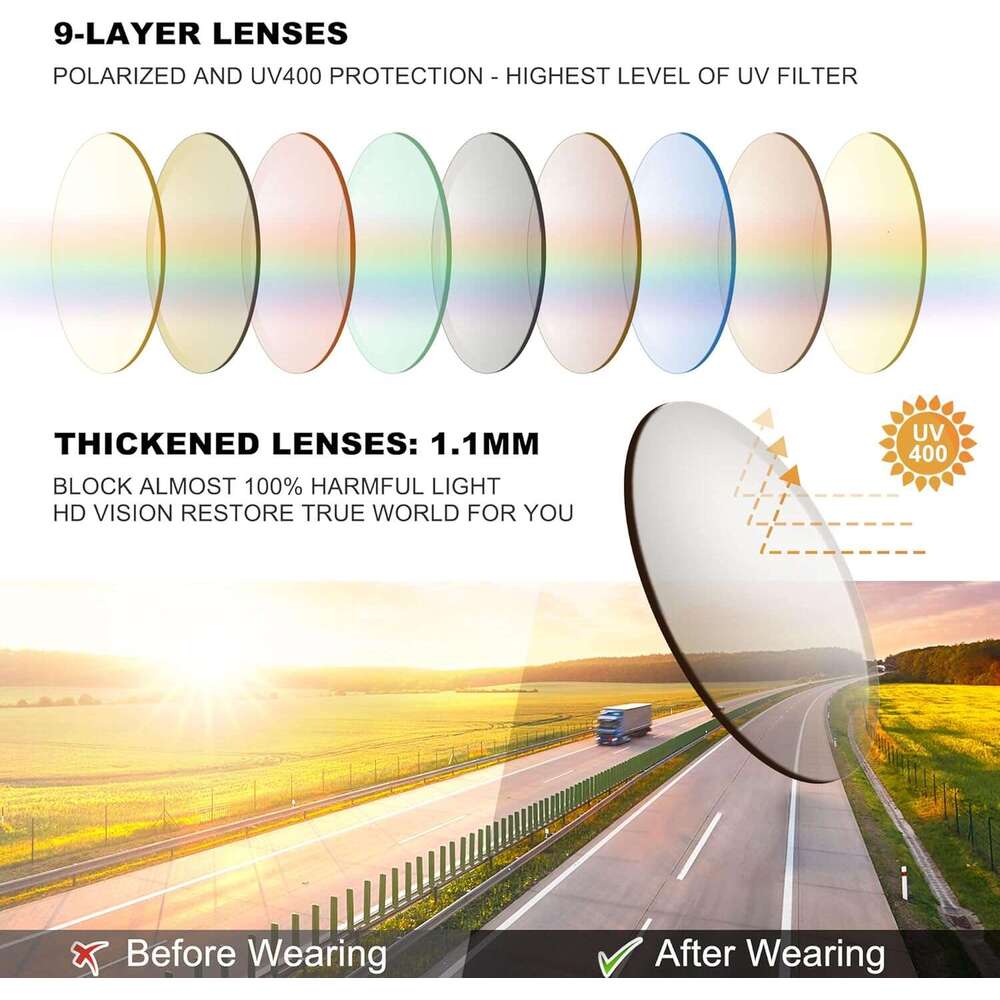DHCollections Over Glasses Sunglasses for Women Polarized UV400 Wrap Around Shades 14.7cm Wide Stylish Cat Eye Design