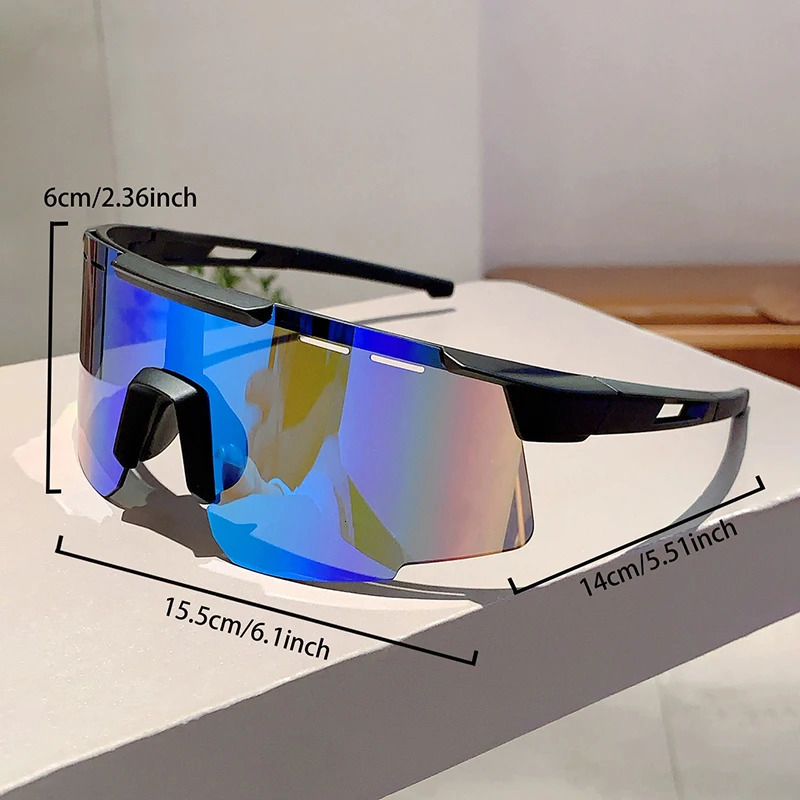KAMMPT Fashion Monoblock Anti UV Mens Goggle Outdoor Mirror Sports Sunglasses Women Oversize Decor Shades for Cycling 250512