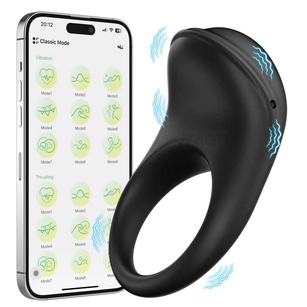 Cock Ring Vibrating for Men APP Control Ejaculation Delay Male Erectile Penis In G-Spot Clitoris Anal Stimulator Adult Sex Toy W250512