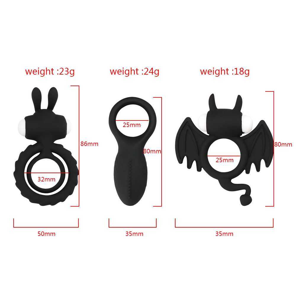 Soft Silicone Dual Vibrating Cock Ring Dick Penis Ring Cockring Adult Sex Toys for Men for Couples Enhancing Harder Erection W250512