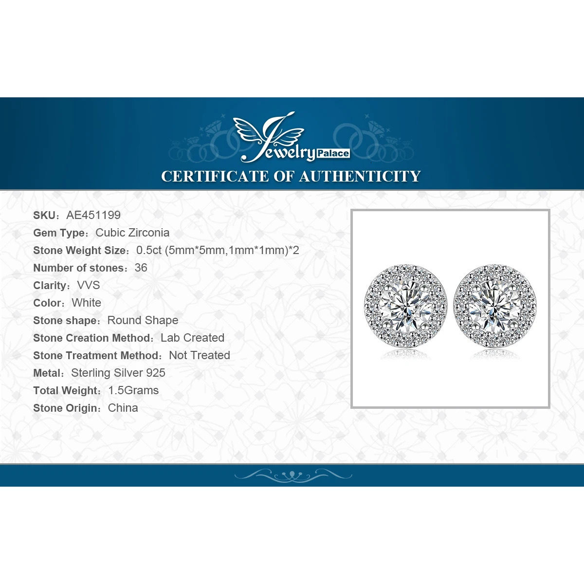 JewelryPalace Round Cut 5A Cubic Zirconia Halo Wedding Engagement 925 Sterling Silver Stud Earrings for Woman Gift Fine Jewelry 250512
