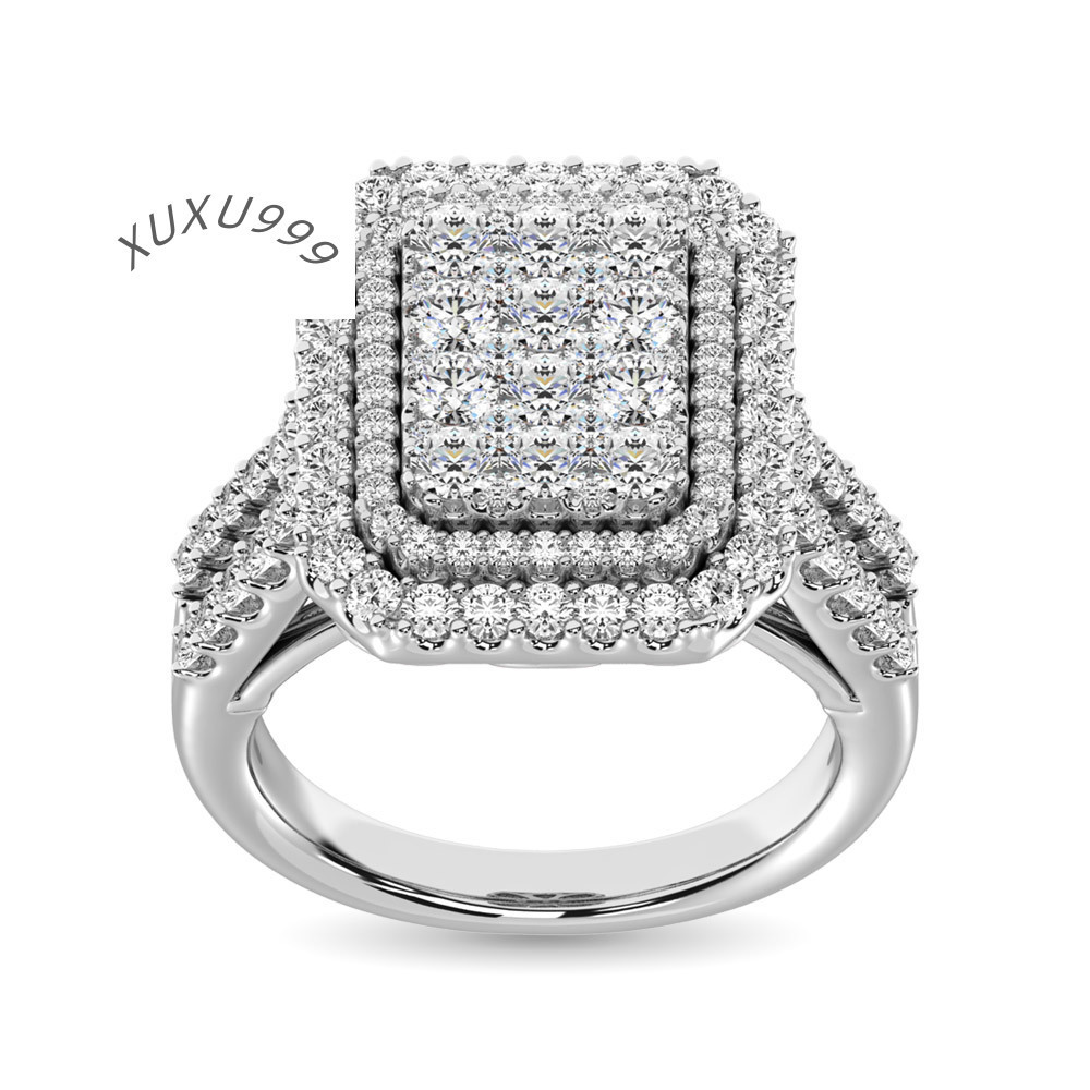 High Quality Women Engagement Ring Custom 925 Silver 10K 14K Solid Gold Moissanite Diamond Baguette Finger Ring Fine Jewelry
