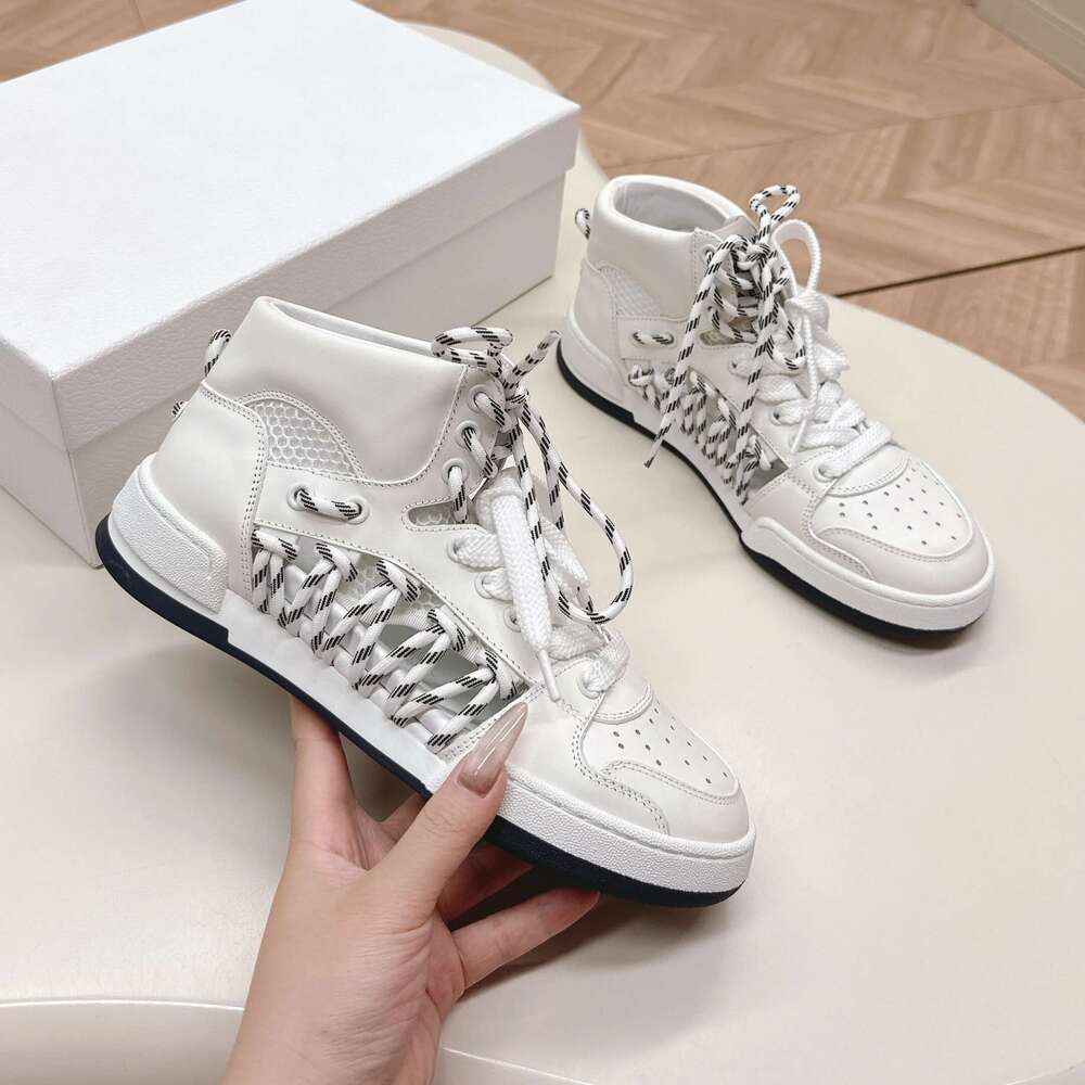 New Women Size35-44 Genuine Leather Couple Sneakers Mesh Sports Leisure Flats Hollow Designer Shoes Zapatillas De Mujer