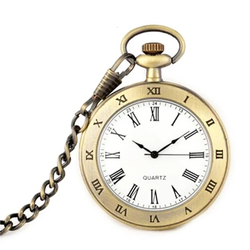 Fashionable Style Antique Vintage Quartz Pocket Watch Round Case Pendant Necklace Chain Exquisite Clock For Men Women Gifts 250512