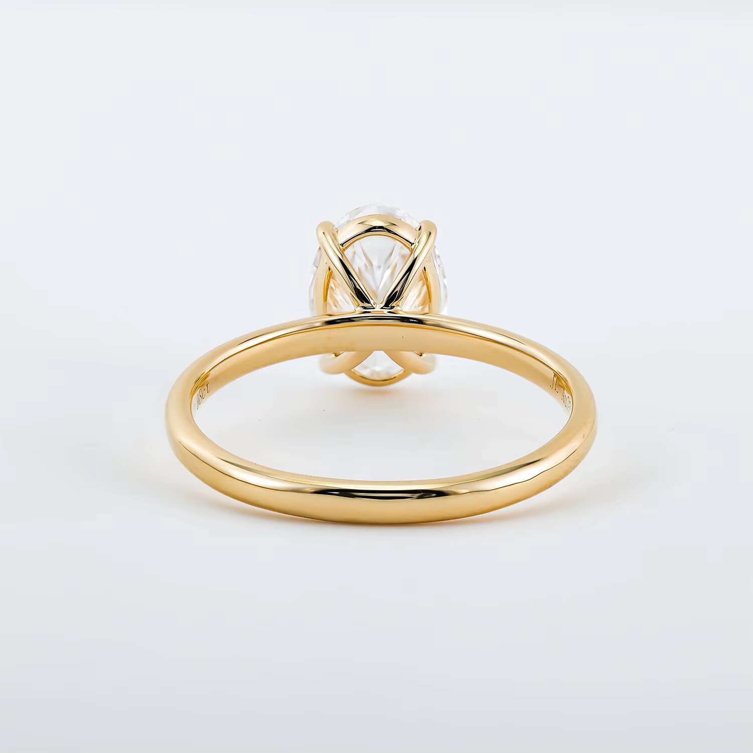 Moissanite Solitaire Oval Cut Engagement Ring 18K Gold Plated With GRA DEF Round Brilliant Moissanite Jewelry Factory