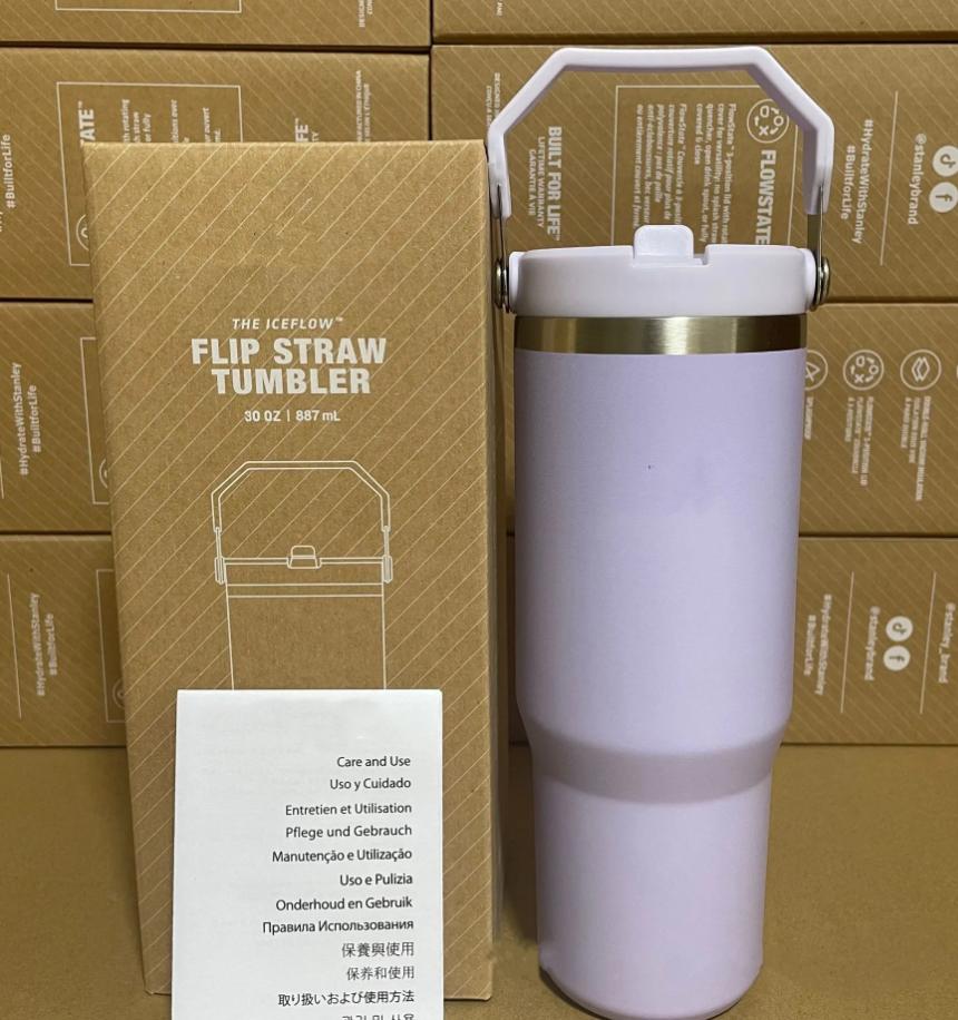 US STOCK 30oz Water Bottles Heat Preservation Stainless Steel Tumblers Outdoor Large Capacity Cups Reusable Leakproof Flip Cup Water Bottle Outside Mu