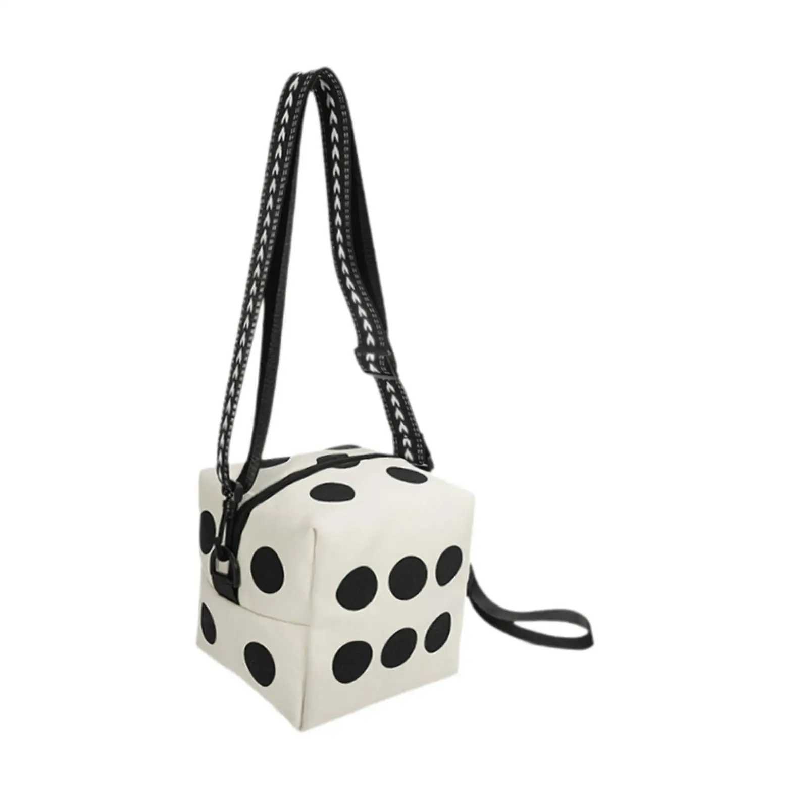 Dice Shaped Crossbody Bag Shoulder Bag Zipper Small Sling Bag Mini PursePortable Adjustable Strap satchel bag CasualW250512
