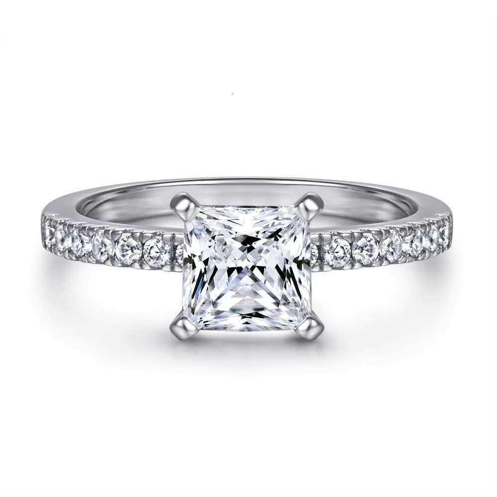 Customizable 925 Sterling Silver Engagement Ring 18K Gold Plated Classic Fashion Premium Moissanite Classic Fashion Premium