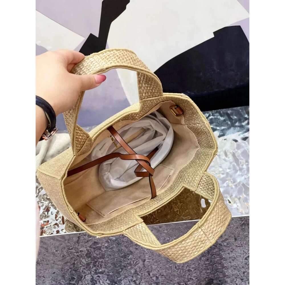 Vegetable Basket Woven Leather Shopping Beach Bag Handbag 2025 New High-Quality