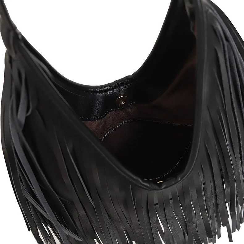 Long Tassels Women handbag Fashion Shoulder Bags for ladies hand bag Soft PU leather casual hobos armpit bag female ToteW250512