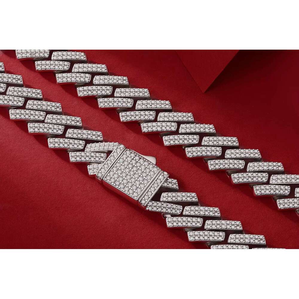 14mm Moissanite Cuban Men's Necklace - Pure Sier Jewelry