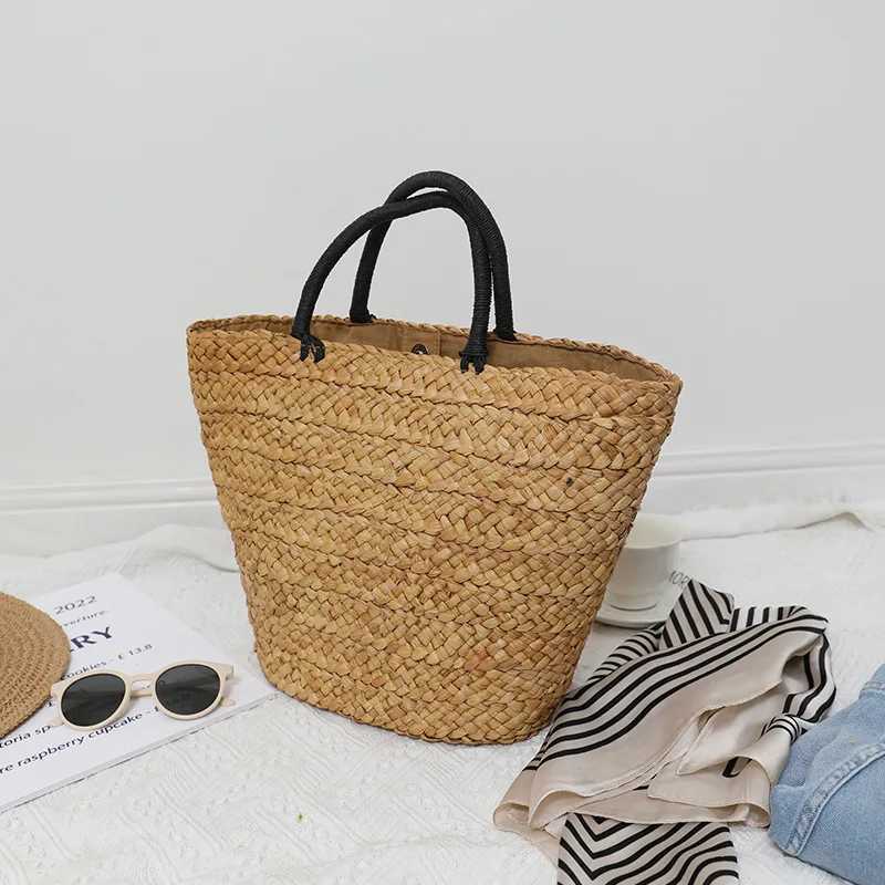 Hot Selling Womens Holiday Beach Bag Work Commuting Straw Woven Bag Multifunctional Shoulder Bag Straw Woven Hand Woven BagW250512