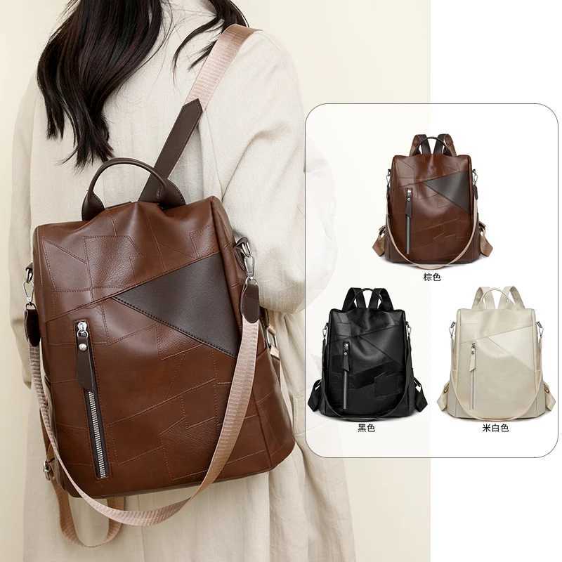 New Fashion Casual Backpack Womens Bag Fashion Bag Large Capacity Shoulder Portable Student School Bag Z250512