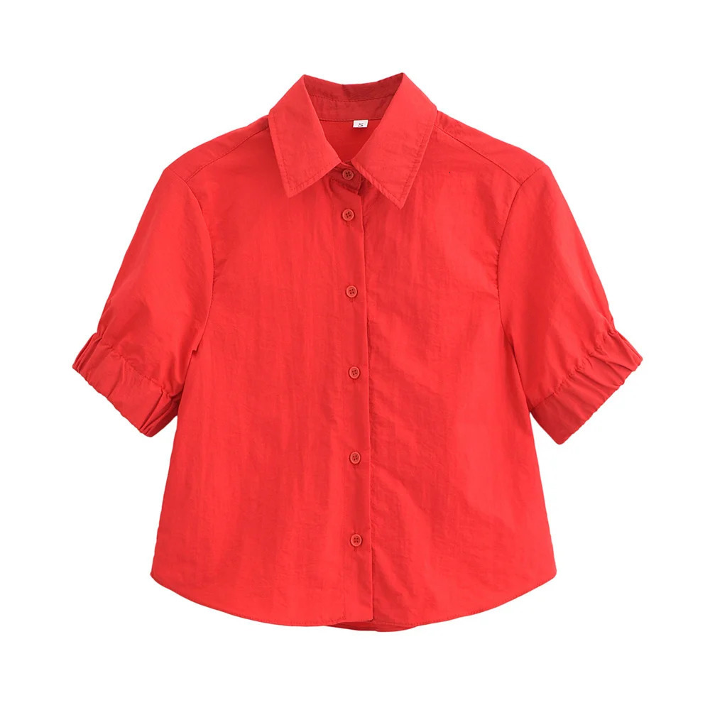 UNIZERA2024 Summer Casual Womens Solid Color Collar Short Sleeve Midi Ski Set 250430Z