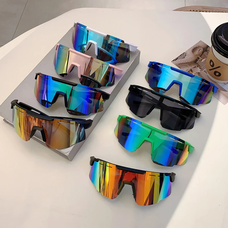 KAMMPT Fashion Monoblock Anti UV Mens Goggle Outdoor Mirror Sports Sunglasses Women Oversize Decor Shades for Cycling 250512