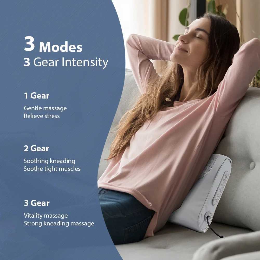 Electric Pillow Massager Neck Shoulder Massage Pillow Waist Back Kneading Massage Cushion Head Massager Neck Cervical MassagerW250512