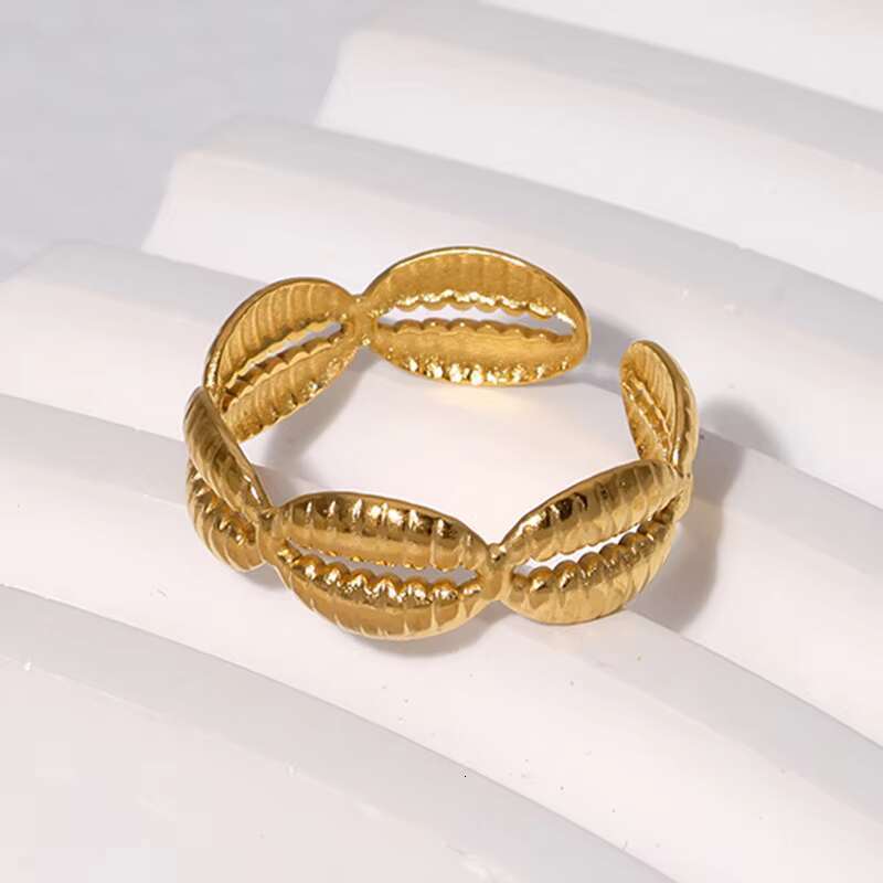 BM Fashion Non Tarnish 18k Gold Stainless Steel Shell Shape Rings