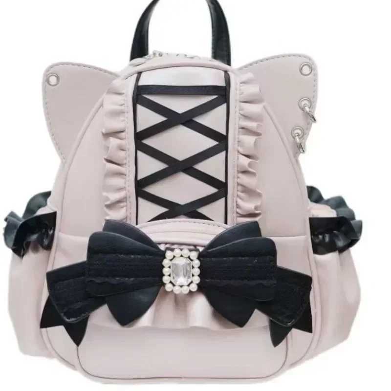 Japanese Ita Mochila Lace Ear School Bag Cute Large Capacity Mochilas Mujer New Bow Women Bags Student Backpack Z250512