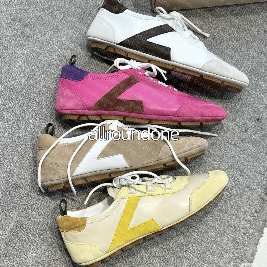 Designer shoes Mens womens Sneakers Sneakerina SS25 Sneakers German training Suede Calf Leather ballet sneaker lace up low cut Technical satin Monogram canvas shoe