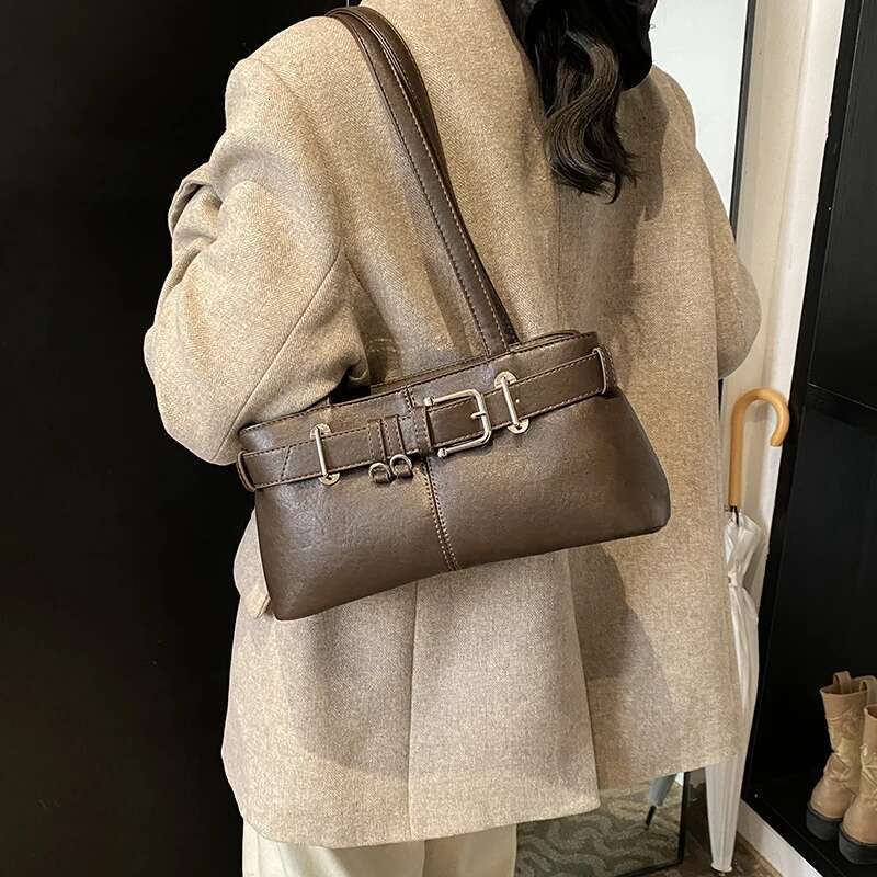 Shoulder PU Leather Tote Trendy Top Handle Satchel Handbag Underarm Bag For Women Work Shopping Travel