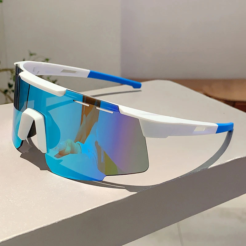 KAMMPT Fashion Monoblock Anti UV Mens Goggle Outdoor Mirror Sports Sunglasses Women Oversize Decor Shades for Cycling 250512