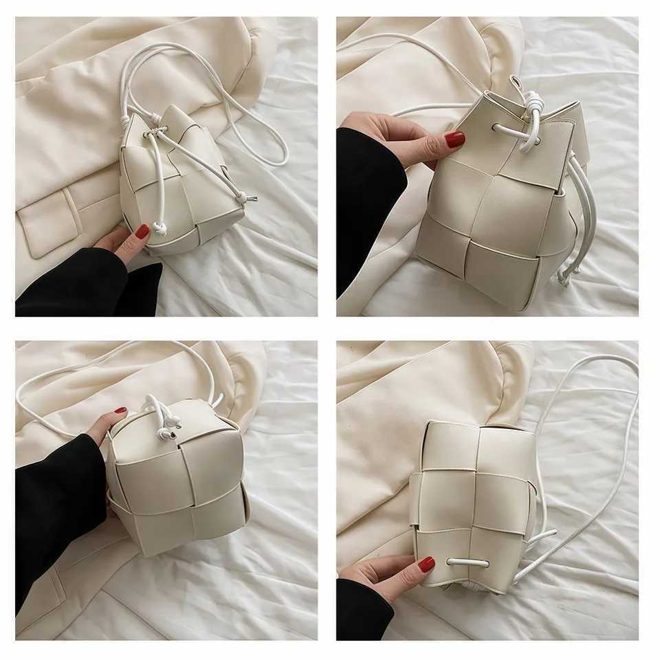 Drawstring woven bucket bag niche design woven bag large capacity mobile phone bag single shoulder crossbody bag. zwqXJ250512