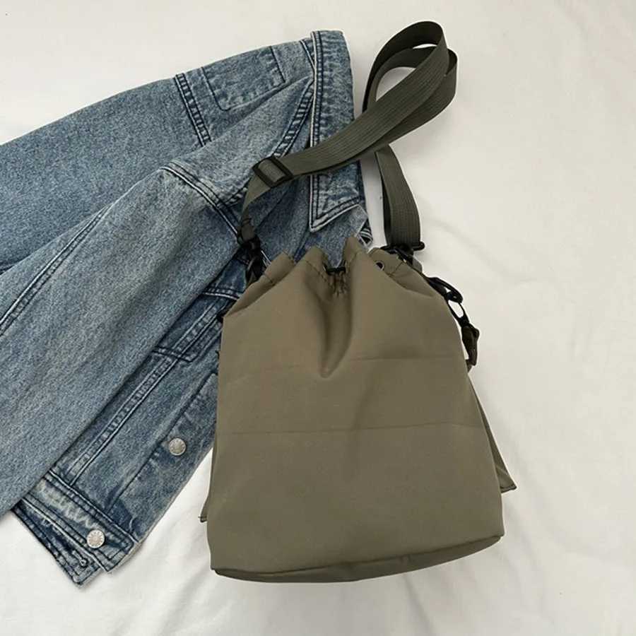 Fashion Women Shoulder Bag Nylon Women Large Capacity Casual Handbag Drawstring Crossbody Bag Tote BagXJ250512
