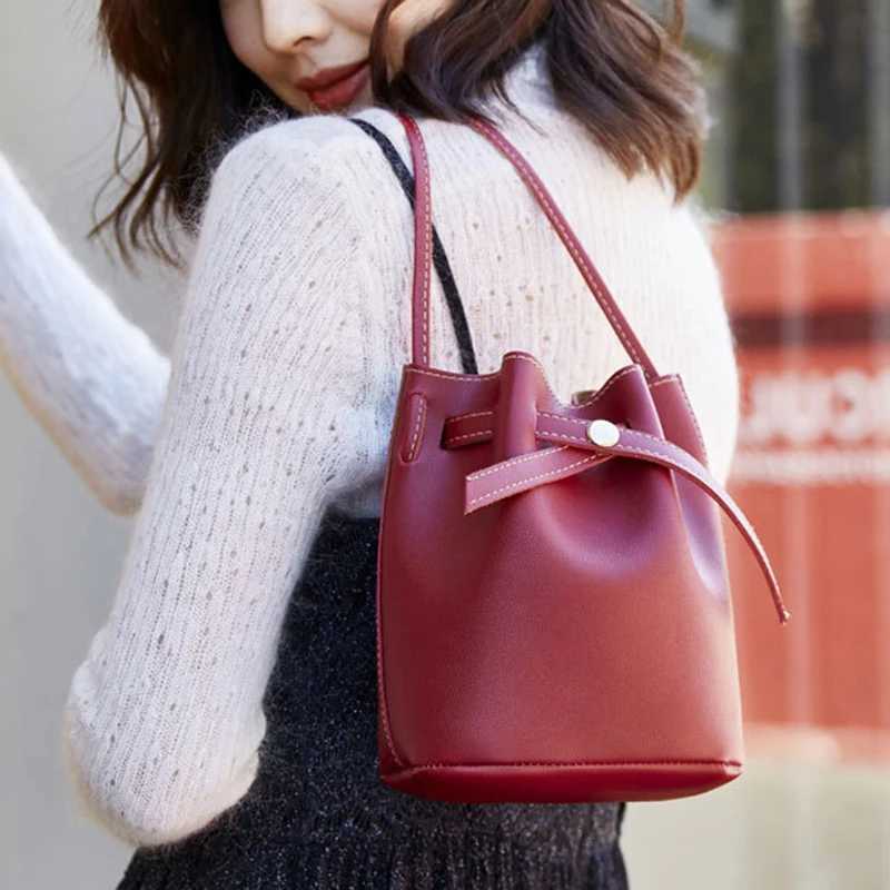 Hand Bag Ladies Womens Crossbody Bags Large Capacity PU Leather Bucket Bag Portable Cross Body Bucket Bag Single Shoulder Bag Z250512