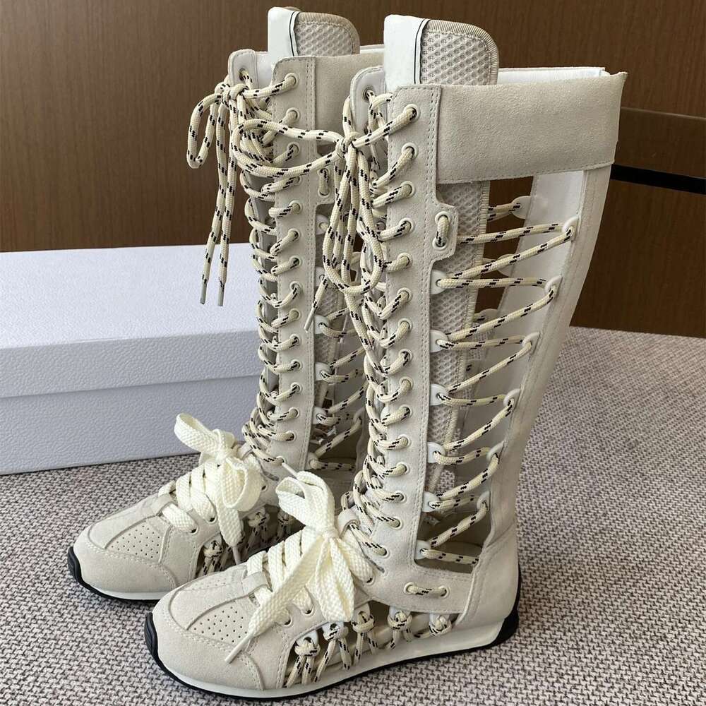 Women Size35-41 Natural Cow Suede Sneakers Hollow Sports Leisure Flats Round Toe Zipper Designer Shoes Zapatillas De Mujer