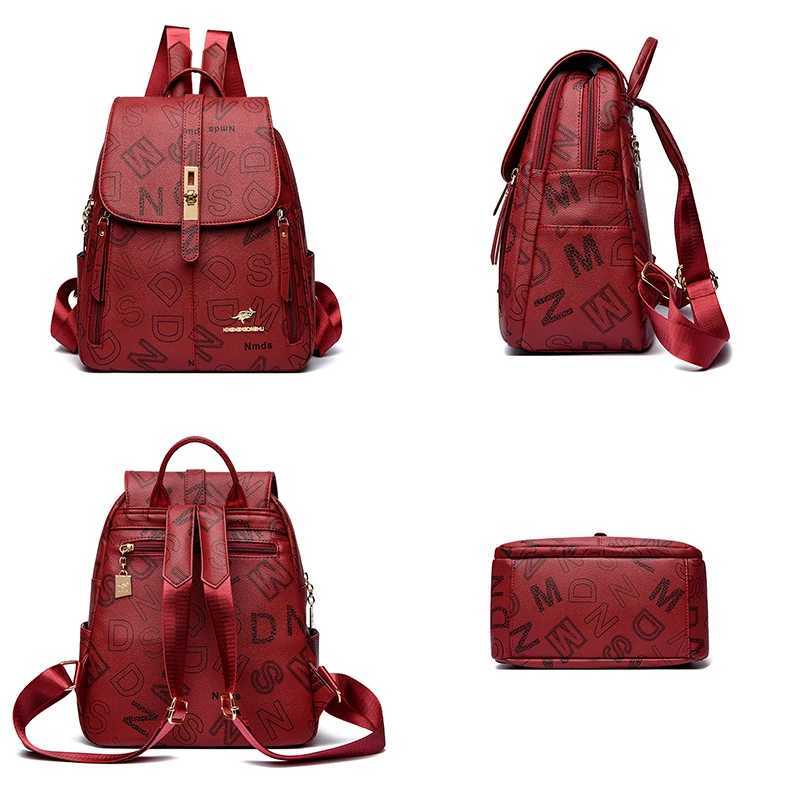 Designer Women Backpack High Quality Soft Leather Shoulder Bag Fashion School Bags Multifunction Rucksack Top-handle Bag Z250512