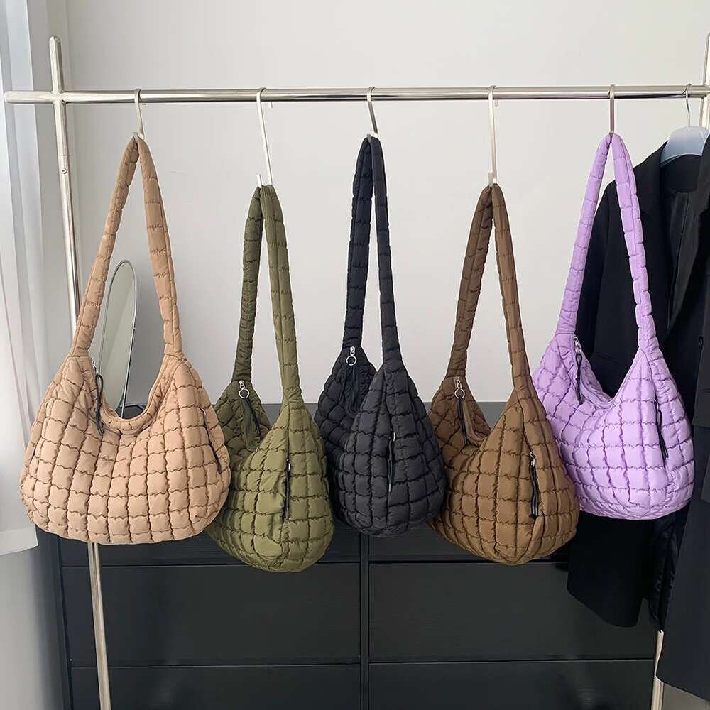 Women Cloud Hobo Large Capacity Quilted Stylish Commuting Solid Color Fashion Padded Sling Bag Puffer Shoulder Bags